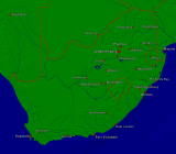 Südafrika Städte + Grenzen 3200x2805